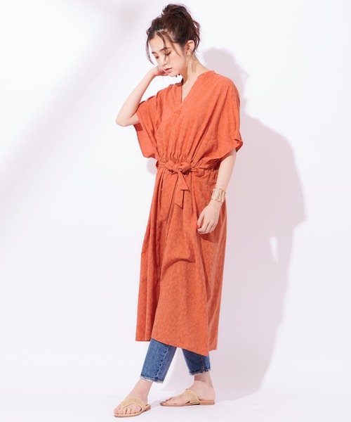 CIAOPANIC(チャオパニック)の「ウエストサイドリボンワンピース(ワンピース・レディース・オフホワイト/オレンジ・FREE)」の17枚目の写真