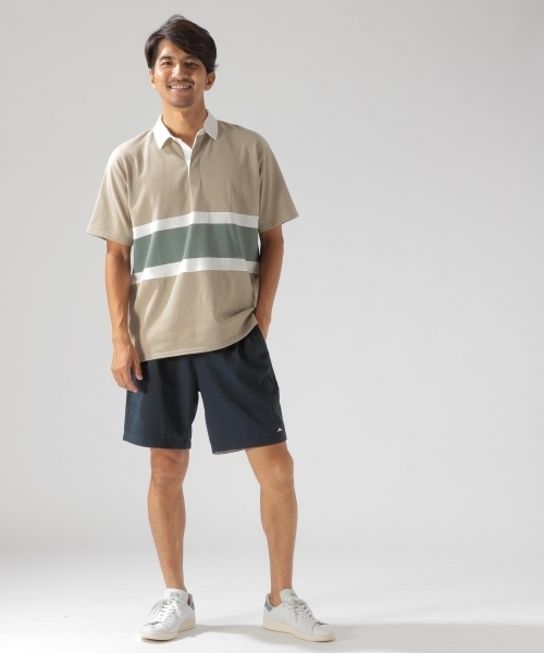 BAYFLOW（ベイフロー）の「コットンラガーポロシャツ（ポロシャツ・メンズ・ベージュ/ネイビー・SMALL/MEDIUM/LARGE）」の3枚目の写真