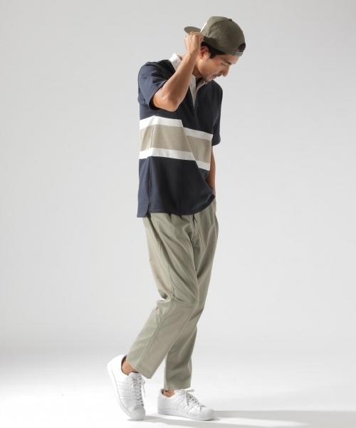 BAYFLOW（ベイフロー）の「コットンラガーポロシャツ（ポロシャツ・メンズ・ベージュ/ネイビー・SMALL/MEDIUM/LARGE）」の4枚目の写真