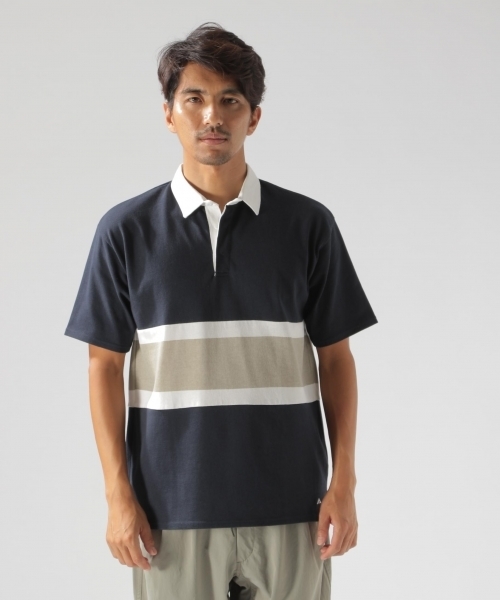 BAYFLOW（ベイフロー）の「コットンラガーポロシャツ（ポロシャツ・メンズ・ベージュ/ネイビー・SMALL/MEDIUM/LARGE）」の5枚目の写真