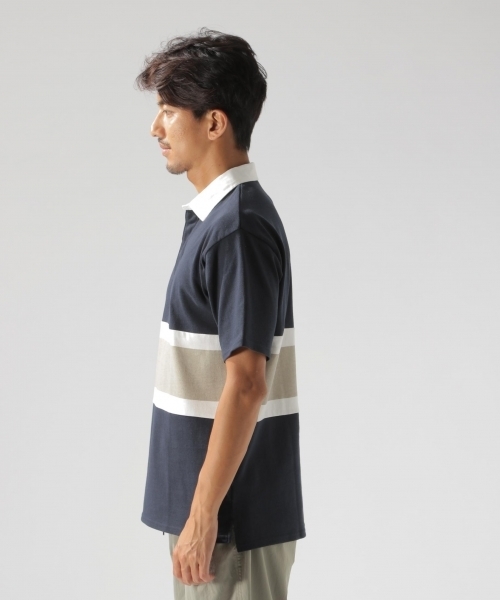 BAYFLOW（ベイフロー）の「コットンラガーポロシャツ（ポロシャツ・メンズ・ベージュ/ネイビー・SMALL/MEDIUM/LARGE）」の6枚目の写真