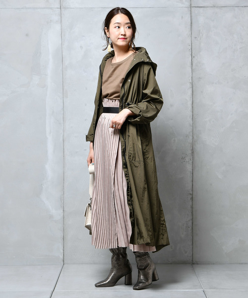 DouDou（ドゥドゥ）の「AWナイロンロングブルゾン（その他アウター・レディース・ホワイト/ブラック/カーキ/ボルドー・38/36）」の18枚目の写真