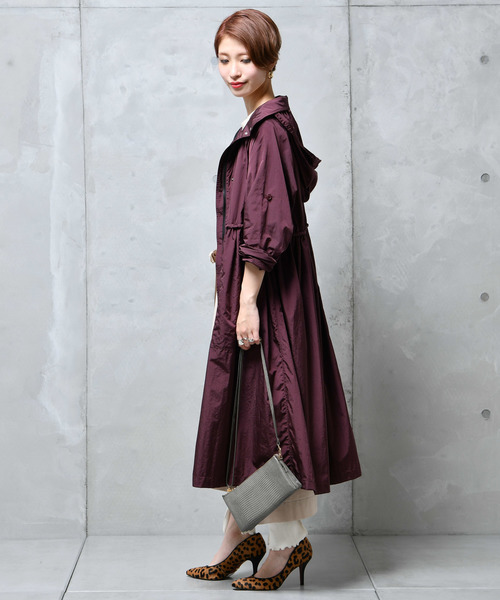 DouDou（ドゥドゥ）の「AWナイロンロングブルゾン（その他アウター・レディース・ホワイト/ブラック/カーキ/ボルドー・38/36）」の22枚目の写真