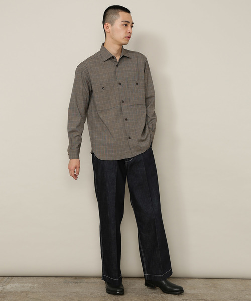 ADAM ET ROPE'（アダムエロペ）の「ワイドテーパードデニム（デニムパンツ・メンズ・ブルー/ネイビー・S/M/L）」の4枚目の写真