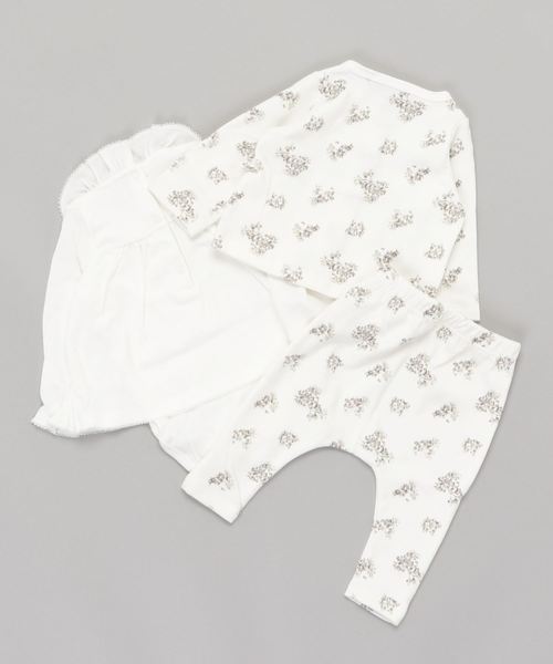 PETIT BATEAU（プチバトー）の「ダブルジャージ３点セット（Tシャツ/カットソー・キッズ・ホワイト系その他・6MONTH）」の2枚目の写真