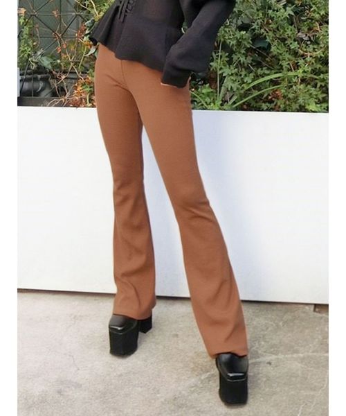 EMODA(エモダ)の「フィットフレアパンツ(その他パンツ・レディース・ブラック/キャメル・FREE)」の2枚目の写真