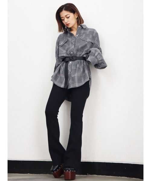 EMODA(エモダ)の「フィットフレアパンツ(その他パンツ・レディース・ブラック/キャメル・FREE)」の18枚目の写真