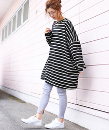 reca | ビックシルエットボーダーカットソー(ワンピース)