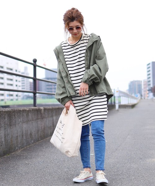 reca（レカ）の「ビッグシルエットボーダーカットソー（ワンピース・レディース・ホワイト系その他/ブラック系その他/グレー系その他・FREE）」の6枚目の写真