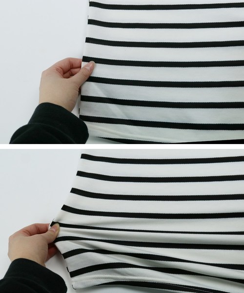 reca（レカ）の「ビッグシルエットボーダーカットソー（ワンピース・レディース・ホワイト系その他/ブラック系その他/グレー系その他・FREE）」の15枚目の写真