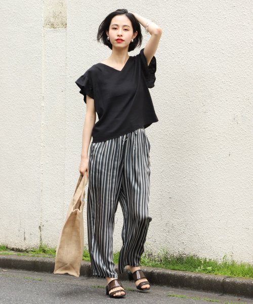 LOWRYS FARM（ローリーズファーム）の「ガラサテンパンツ　837127（その他パンツ・レディース・アイボリー/ブラック系その他/ブラウン/その他/ストライプ/ブラウン系その他・FREE）」の20枚目の写真