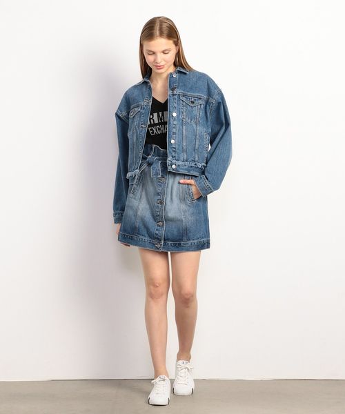 ARMANI EXCHANGE(アルマーニエクスチェンジ)の「【A|Xアルマーニ エクスチェンジ】フリンジデニムジャケット(デニムジャケット・レディース・インディゴブルー・MEDIUM/X-SMALL/SMALL)」の7枚目の写真