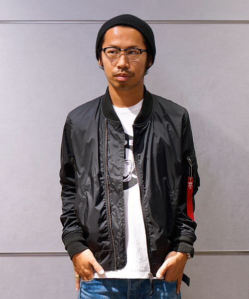 And A(アンドエー)の「MA-1 RIDERS LITE (ALPHA)/T0105(ブルゾン・メンズ・ブラック/オリーブ/ベージュ・MEDIUM/SMALL)」の16枚目の写真