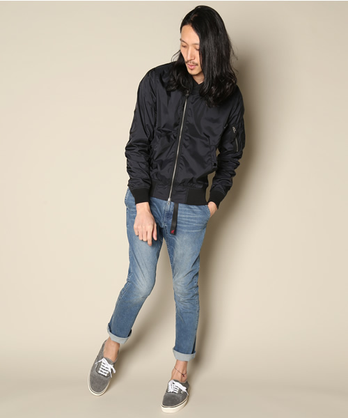 And A(アンドエー)の「MA-1 RIDERS LITE (ALPHA)/T0105(ブルゾン・メンズ・ブラック/オリーブ/ベージュ・MEDIUM/SMALL)」の7枚目の写真