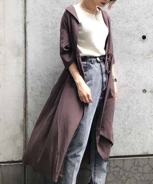 PAGEBOY（ページボーイ）の「イージーケアカイキンシャツワンピース（ワンピース・レディース・ブラック/グレイッシュベージュ/レンガ/ベージュ/ブラウン・FREE）」の3枚目の写真