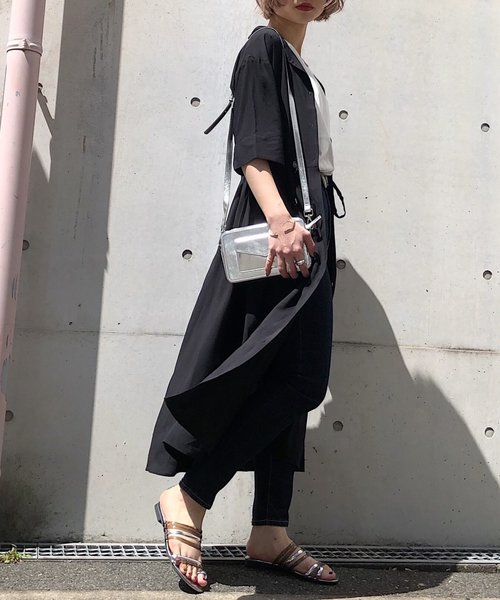 PAGEBOY（ページボーイ）の「イージーケアカイキンシャツワンピース（ワンピース・レディース・ブラック/グレイッシュベージュ/レンガ/ベージュ/ブラウン・FREE）」の6枚目の写真