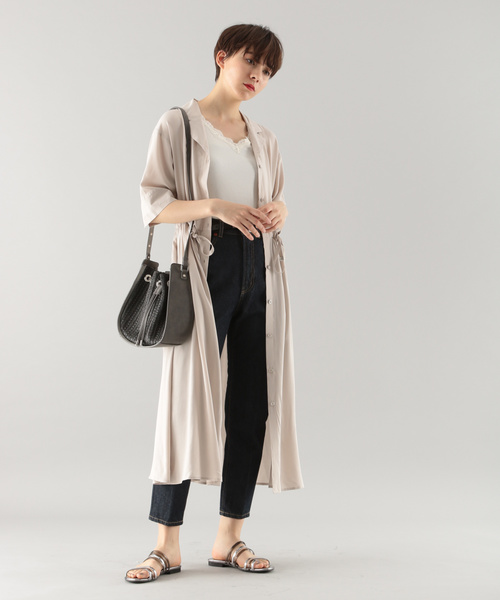 PAGEBOY（ページボーイ）の「イージーケアカイキンシャツワンピース（ワンピース・レディース・ブラック/グレイッシュベージュ/レンガ/ベージュ/ブラウン・FREE）」の11枚目の写真