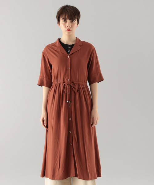 PAGEBOY（ページボーイ）の「イージーケアカイキンシャツワンピース（ワンピース・レディース・ブラック/グレイッシュベージュ/レンガ/ベージュ/ブラウン・FREE）」の13枚目の写真