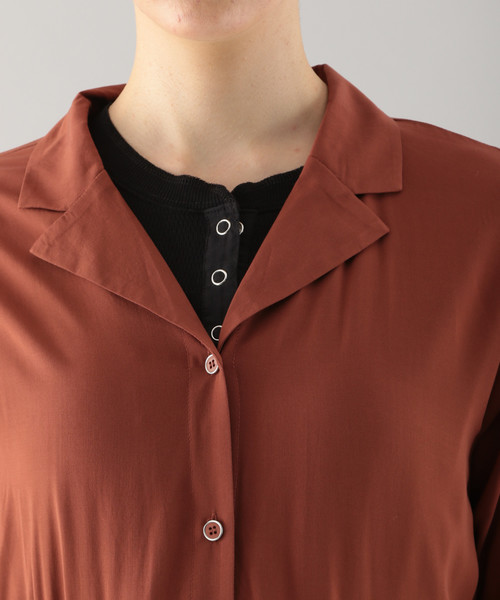 PAGEBOY（ページボーイ）の「イージーケアカイキンシャツワンピース（ワンピース・レディース・ブラック/グレイッシュベージュ/レンガ/ベージュ/ブラウン・FREE）」の16枚目の写真