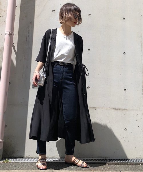 PAGEBOY（ページボーイ）の「イージーケアカイキンシャツワンピース（ワンピース・レディース・ブラック/グレイッシュベージュ/レンガ/ベージュ/ブラウン・FREE）」の8枚目の写真