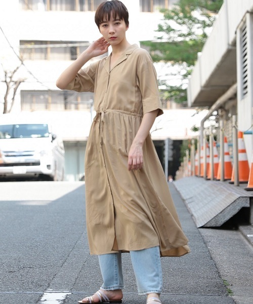 PAGEBOY（ページボーイ）の「イージーケアカイキンシャツワンピース（ワンピース・レディース・ブラック/グレイッシュベージュ/レンガ/ベージュ/ブラウン・FREE）」の22枚目の写真