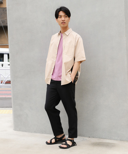 LAKOLE（ラコレ）の「ミニ裏毛半袖カットソー / LAKOLE（Tシャツ/カットソー・メンズ・ネイビー/ベージュ/チャコール/パープル/オフホワイト/サックスブルー/グリーン/ブラウン・MEDIUM/LARGE）」の22枚目の写真