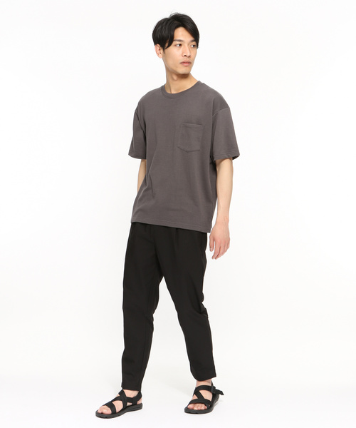 LAKOLE（ラコレ）の「ミニ裏毛半袖カットソー / LAKOLE（Tシャツ/カットソー・メンズ・ネイビー/ベージュ/チャコール/パープル/オフホワイト/サックスブルー/グリーン/ブラウン・MEDIUM/LARGE）」の12枚目の写真