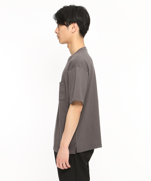 LAKOLE（ラコレ）の「ミニ裏毛半袖カットソー / LAKOLE（Tシャツ/カットソー・メンズ・ネイビー/ベージュ/チャコール/パープル/オフホワイト/サックスブルー/グリーン/ブラウン・MEDIUM/LARGE）」の14枚目の写真