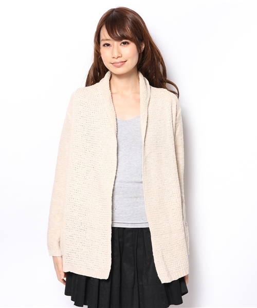 VIS（ビス）の「ロールＵＰトッパーカーディガン（カーディガン/ボレロ・レディース・グレー/サンドベージュ/ベージュ/ピンク・MEDIUM）」の8枚目の写真