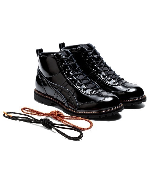 オニツカタイガー　メキシコリンカン黒レザー ハイカットブーツ オニツカタイガー“スニーカー×ブーツ”のハイブリッドシューズ