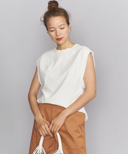 BEAUTY&YOUTH UNITED ARROWS（ビューティーアンドユースユナイテッドアローズ）の「BY コットンドライツイル ルーズノースリーブカットソーо（Tシャツ/カットソー・レディース・ブラック/ベージュ/ホワイト/ライラック・FREE）」の2枚目の写真