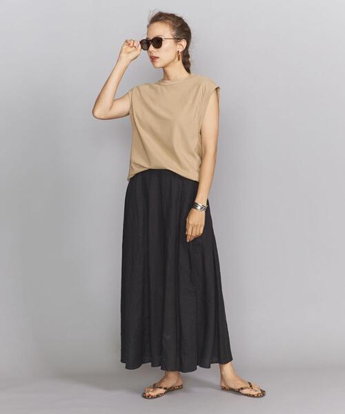 BEAUTY&YOUTH UNITED ARROWS（ビューティーアンドユースユナイテッドアローズ）の「BY コットンドライツイル ルーズノースリーブカットソーо（Tシャツ/カットソー・レディース・ブラック/ベージュ/ホワイト/ライラック・FREE）」の7枚目の写真