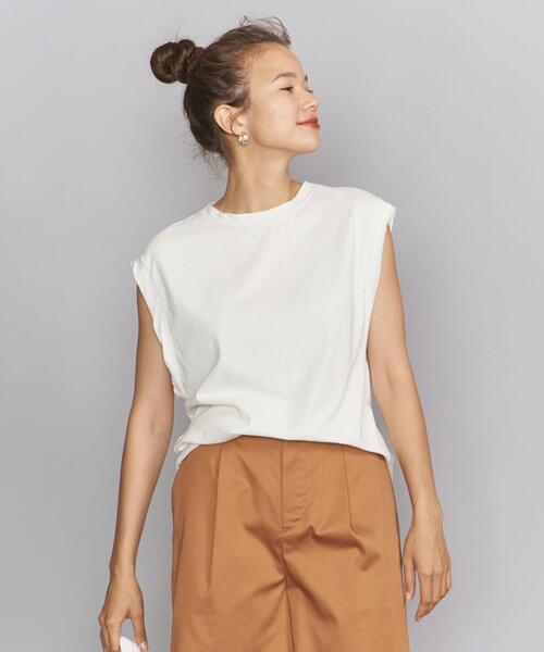 BEAUTY&YOUTH UNITED ARROWS（ビューティーアンドユースユナイテッドアローズ）の「BY コットンドライツイル ルーズノースリーブカットソーо（Tシャツ/カットソー・レディース・ブラック/ベージュ/ホワイト/ライラック・FREE）」の16枚目の写真