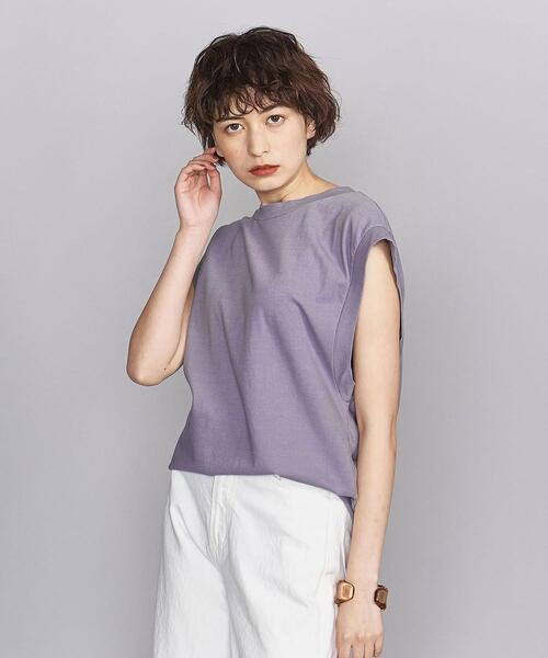 BEAUTY&YOUTH UNITED ARROWS（ビューティーアンドユースユナイテッドアローズ）の「BY コットンドライツイル ルーズノースリーブカットソーо（Tシャツ/カットソー・レディース・ブラック/ベージュ/ホワイト/ライラック・FREE）」の18枚目の写真