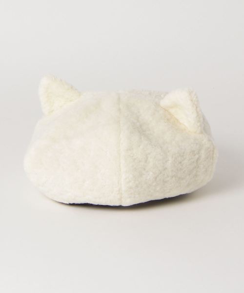 nino（ニノ）の「ねこ耳ベレー帽（ハンチング/ベレー帽・キッズ・アイボリー/ブラック/ベージュ・S/M/L）」の7枚目の写真