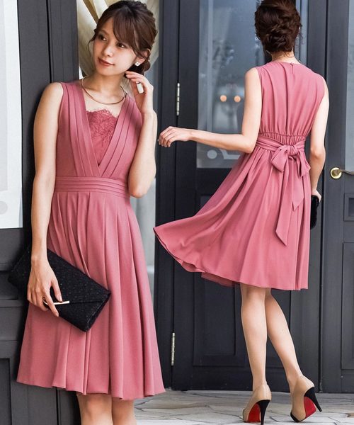 バックリボンカシュクール結婚式ワンピースドレス ドレス Fashion Fashion ドレス Letter ファッションレター の