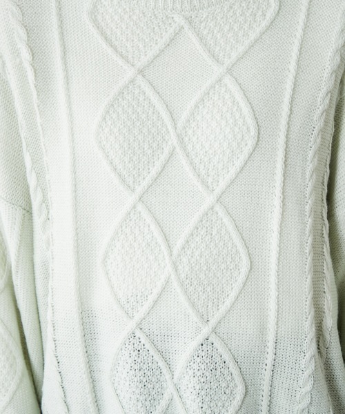 cepo（セポ）の「ケーブルクルーネックニット（ニット/セーター・レディース・ベージュ/オフホワイト/ミント/ラベンダー・M）」の17枚目の写真