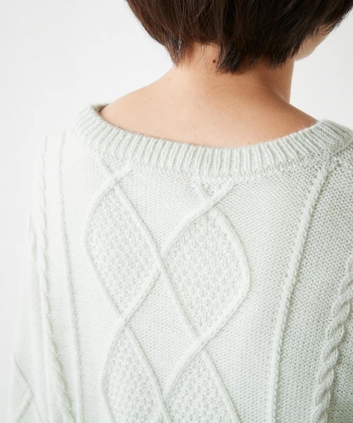 cepo（セポ）の「ケーブルクルーネックニット（ニット/セーター・レディース・ベージュ/オフホワイト/ミント/ラベンダー・M）」の18枚目の写真