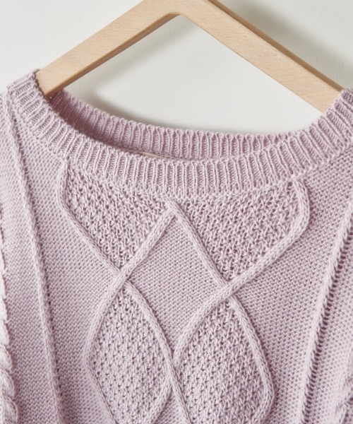 cepo（セポ）の「ケーブルクルーネックニット（ニット/セーター・レディース・ベージュ/オフホワイト/ミント/ラベンダー・M）」の10枚目の写真