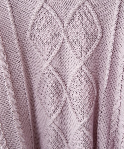 cepo（セポ）の「ケーブルクルーネックニット（ニット/セーター・レディース・ベージュ/オフホワイト/ミント/ラベンダー・M）」の11枚目の写真