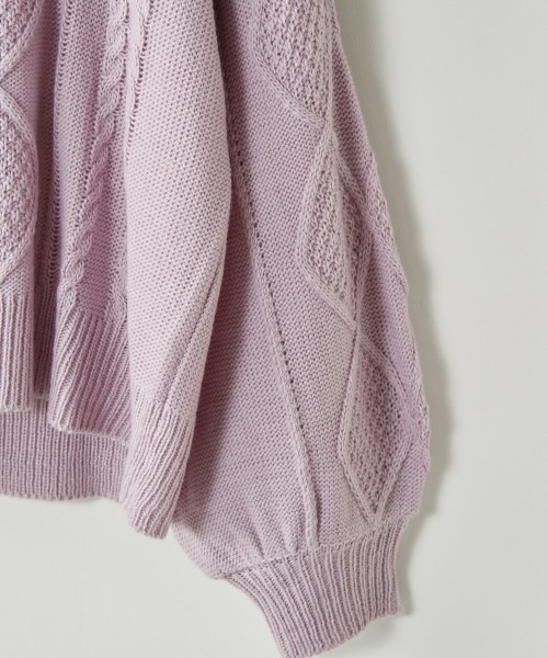 cepo（セポ）の「ケーブルクルーネックニット（ニット/セーター・レディース・ベージュ/オフホワイト/ミント/ラベンダー・M）」の12枚目の写真