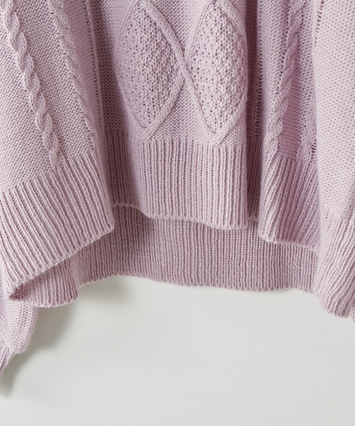 cepo（セポ）の「ケーブルクルーネックニット（ニット/セーター・レディース・ベージュ/オフホワイト/ミント/ラベンダー・M）」の13枚目の写真