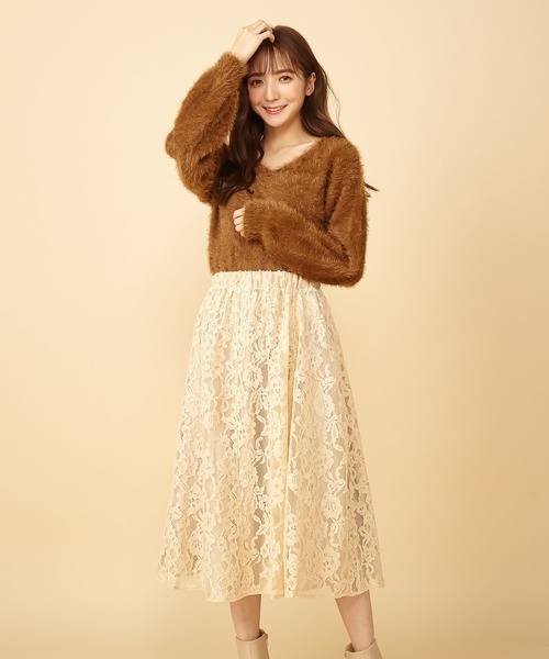 セール フェザーヤーンドッキングレースワンピース ワンピース Miia ミーア のファッション通販 Zozotown