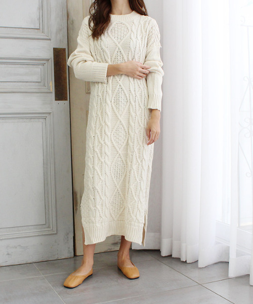 セール ケーブルニットワンピース ワンピース Mode Robe モードローブ のファッション通販 Zozotown