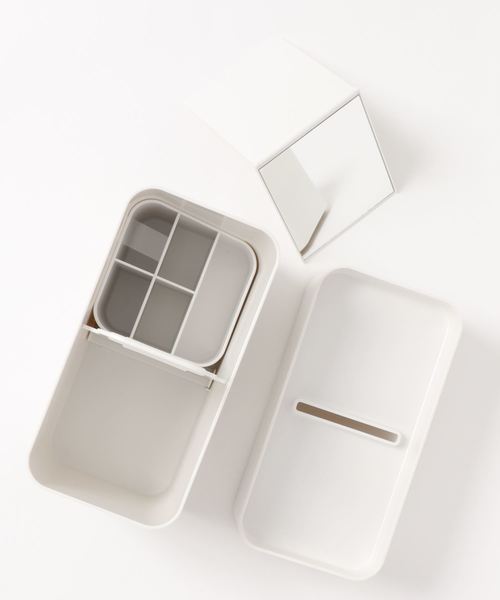HIGHTIDE（ハイタイド）の「like-it Cosmetic Caddy 持ち運びができるメイクボックス（収納グッズ・レディース・ホワイト/グレー・FREE）」の6枚目の写真