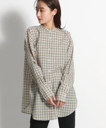 niko and... | TONEラメチェックスタンドロングシャツ(シャツ/ブラウス)
