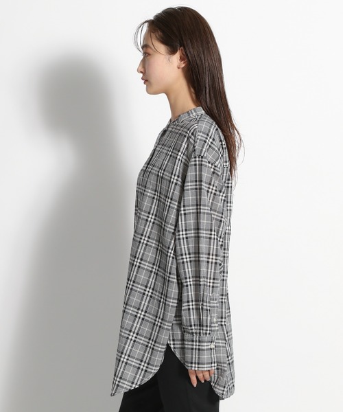 niko and...（ニコアンド）の「TONEラメチェックスタンドロングシャツ（シャツ/ブラウス・レディース・ブラック/ベージュ/グレー/チャコール・MEDIUM/LARGE）」の13枚目の写真