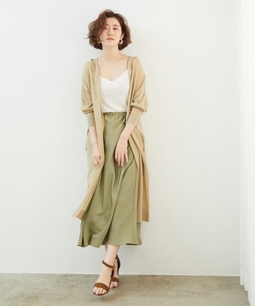 ROPE' PICNIC(ロペピクニック)の「サテンサイドリボンマーメイドスカート(スカート・レディース・ライトグレー/キャメル/オリーブ・38)」の13枚目の写真