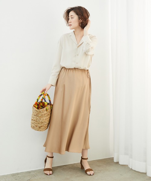 ROPE' PICNIC(ロペピクニック)の「サテンサイドリボンマーメイドスカート(スカート・レディース・ライトグレー/キャメル/オリーブ・38)」の9枚目の写真