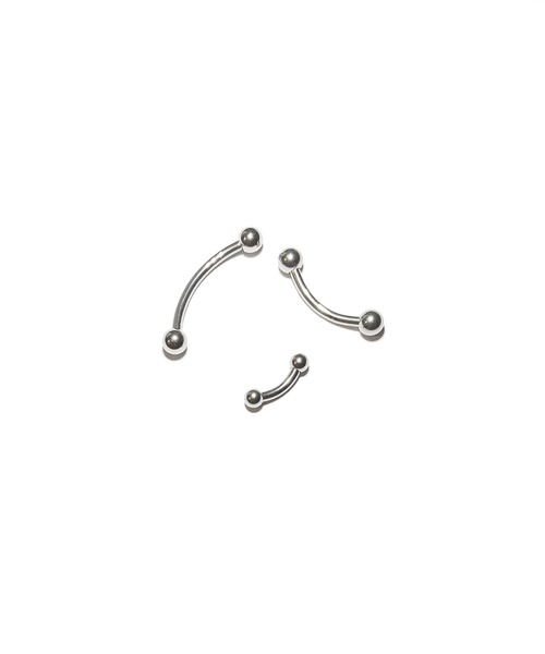 MORPH（モルフ）の「MORPH モルフ  バナナバーベル ボディーピアス 14ゲージ 6mm~16mm（ピアス（片耳用）・メンズ・シルバー・6/8/10/12/14/16）」の3枚目の写真